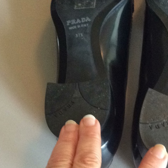 Prada Calzature Donna Black Leather Loafer 37.5 - Picture 5 of 6